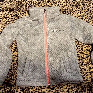 SOLD girls Columbia diamond pattern fleece jacket sz XS